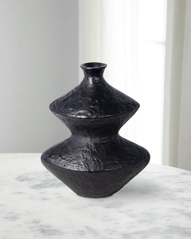 Poe Metal Vase, Black