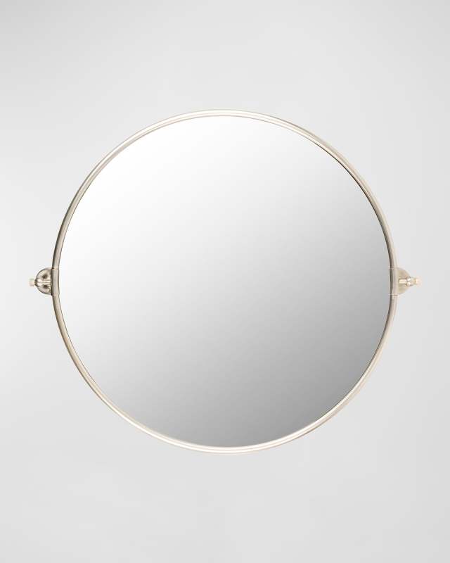 Burnish 31" Round Wall Mirror, Silver