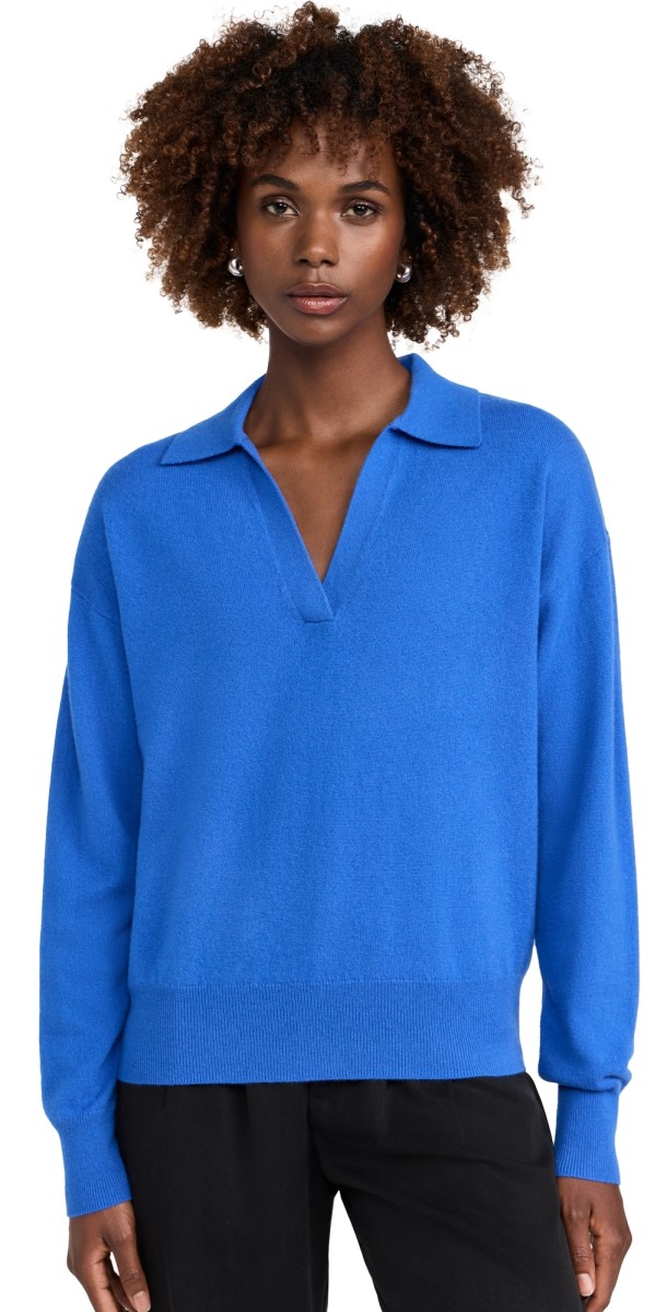 Stateside Johnny Collar Sweater Club Blue