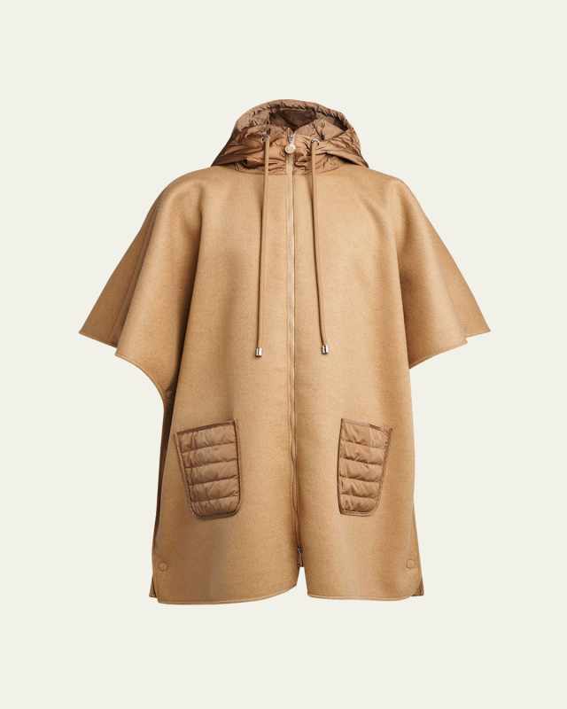 Hooded Down Cape