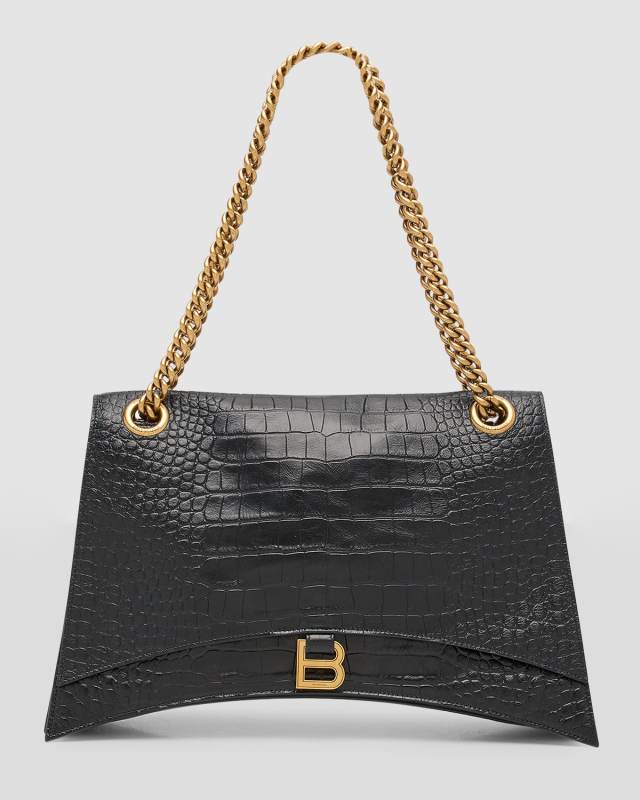 Crush Large Chain Bag Crocodile Embossed