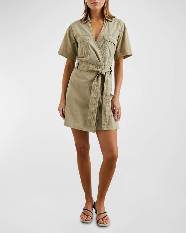 Natalie Wrap Mini Shirtdress