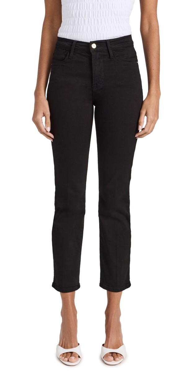 FRAME Le High Straight Jeans Film Noir