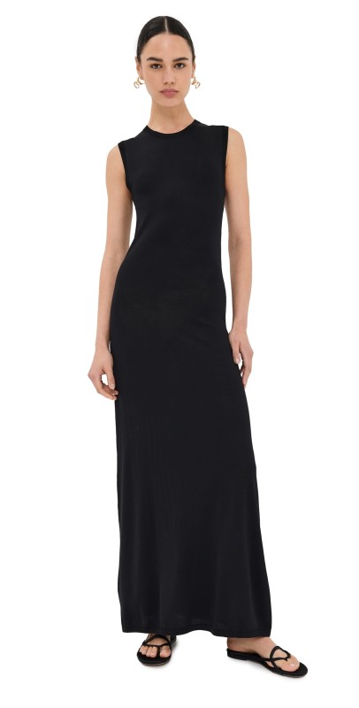 Róhe High Neck Knitted Dress Noir