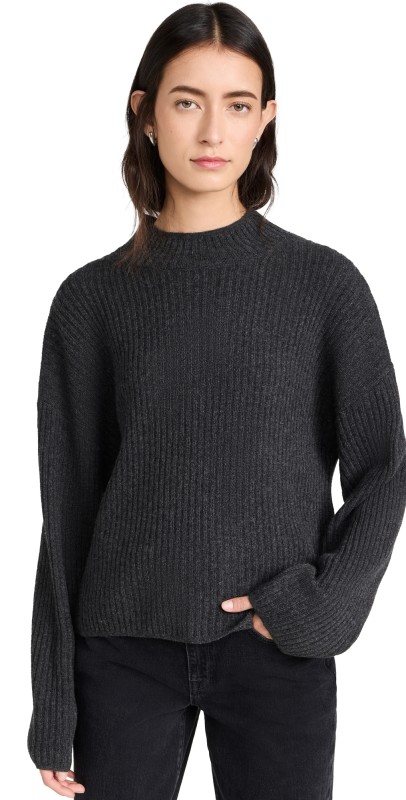 Nili Lotan Idesia Sweater Dark Charcoal Melange