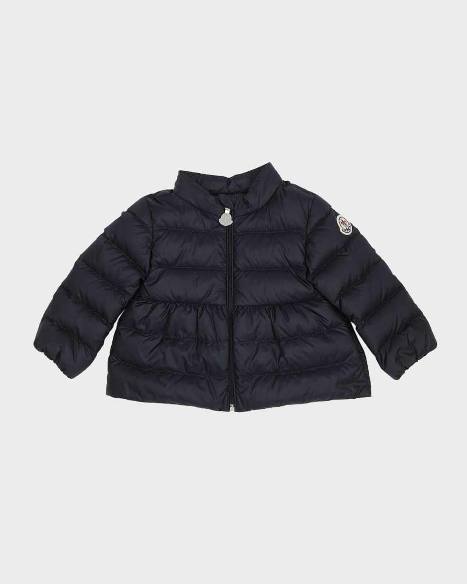 Girl's Joelle Short Quilted Down Jacket, Size 12M-3