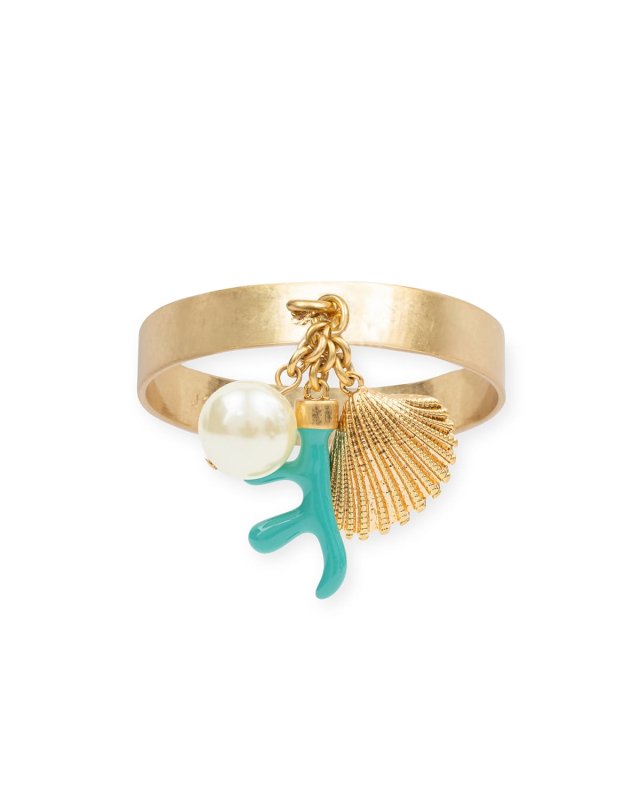 Coral & Shell Skinny Napkin Rings, Set of 4
