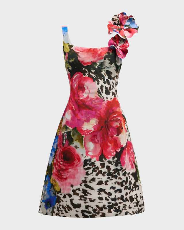 Sleeveless Floral-Print Dress