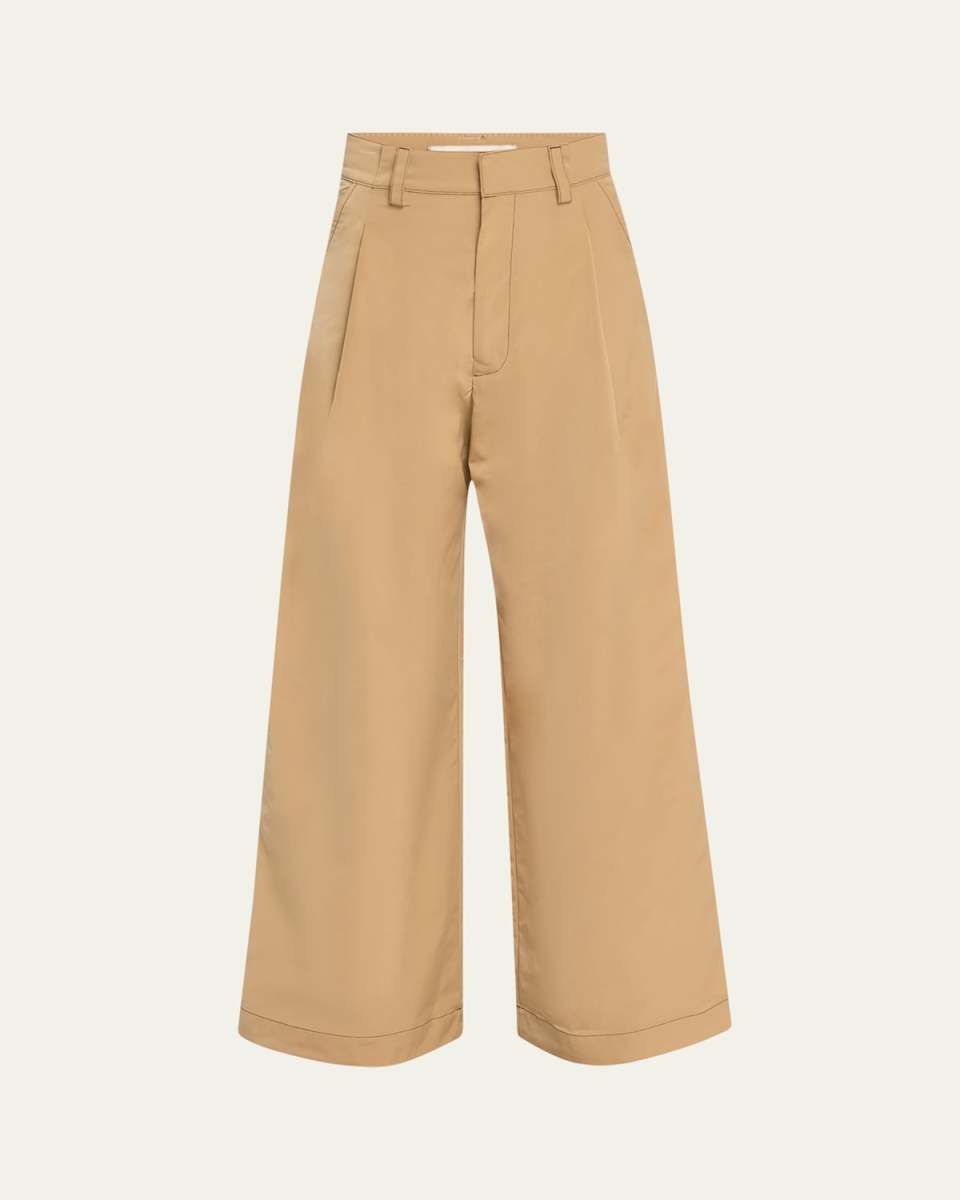 Olympe Pleated Wide-Leg Pants