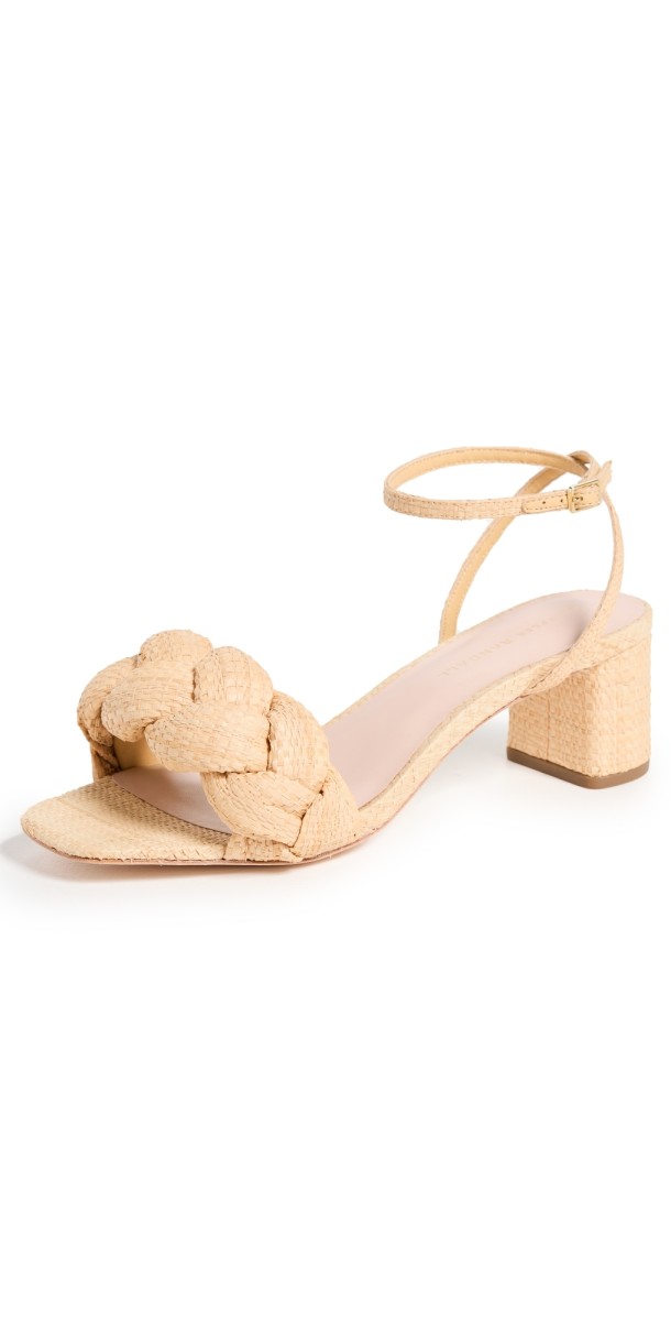 Loeffler Randall Avril Mid Heel Sandals with Braid Natural