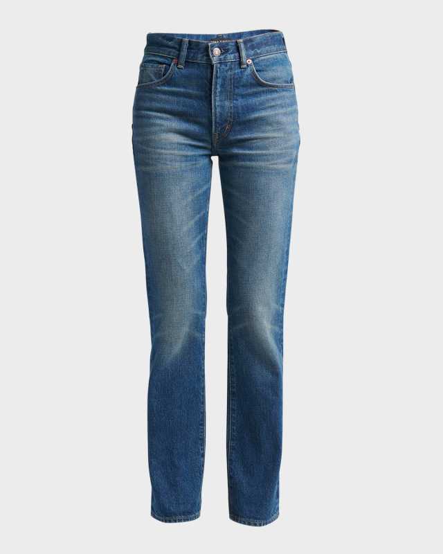 Straight-Leg Denim Jeans