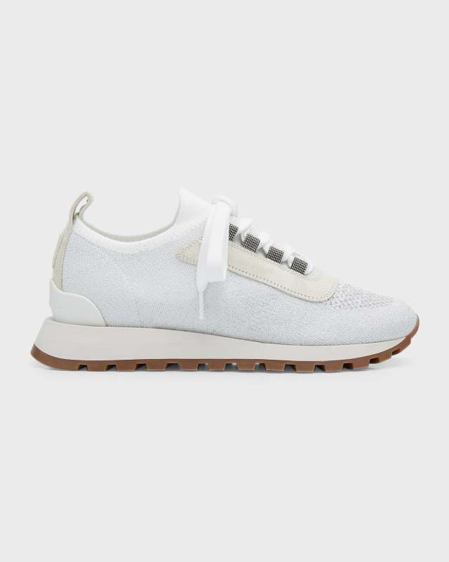 Knit Suede Trainer Sneakers