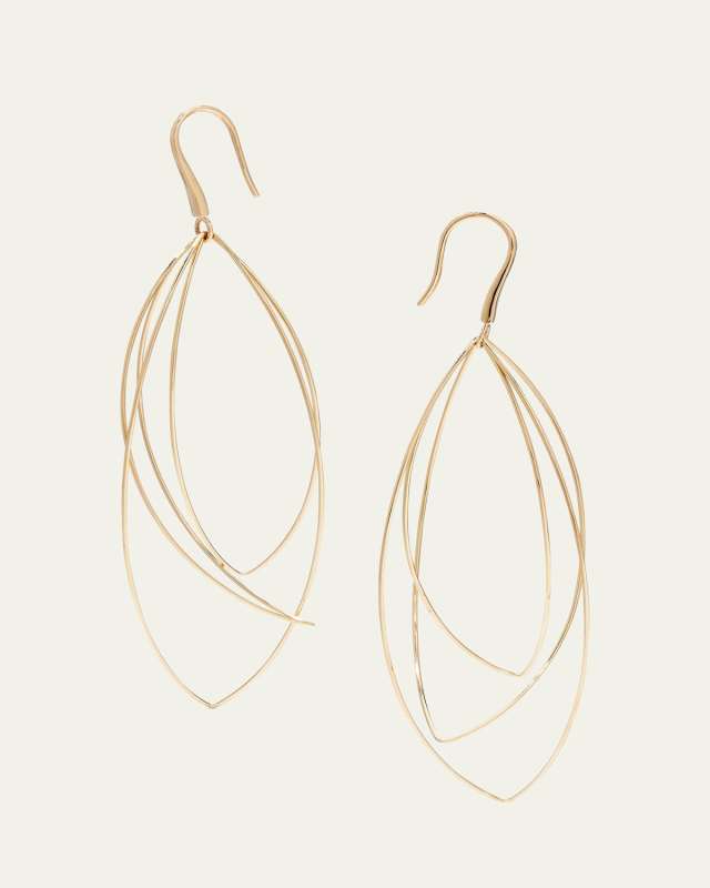 Multi-Curved Wire Marquis Hoop Earrings