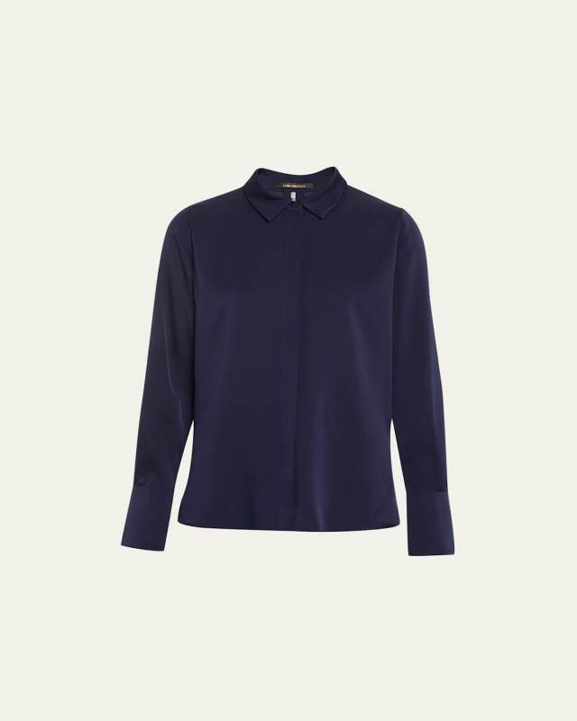 Larissa Split-Cuff Button-Down Blouse