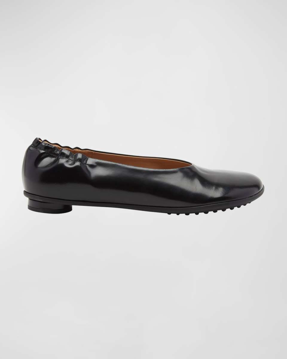 Atomic Lambskin Leather Ballerina Flats