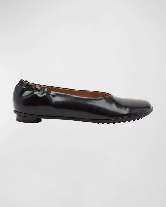 Atomic Lambskin Leather Ballerina Flats