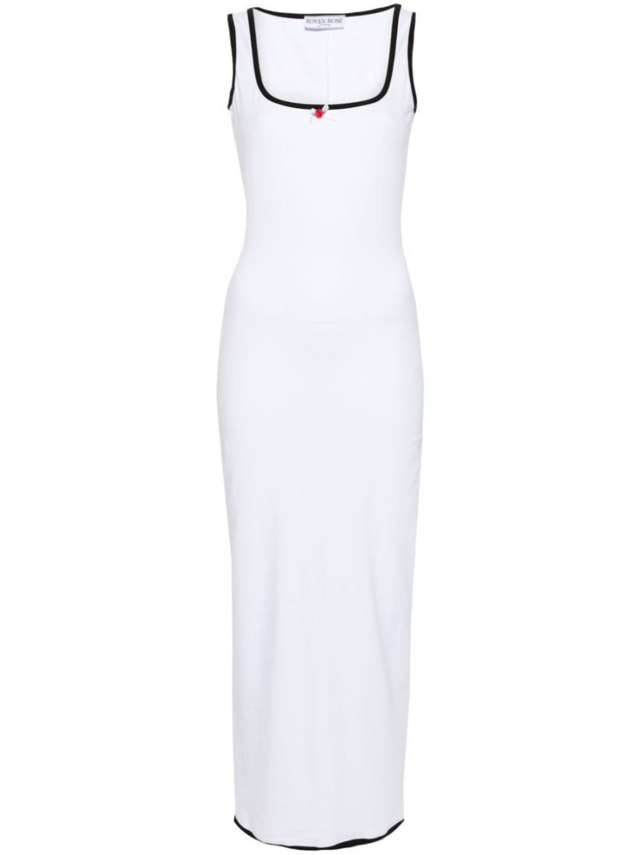 contrasting-trim jersey maxi dress