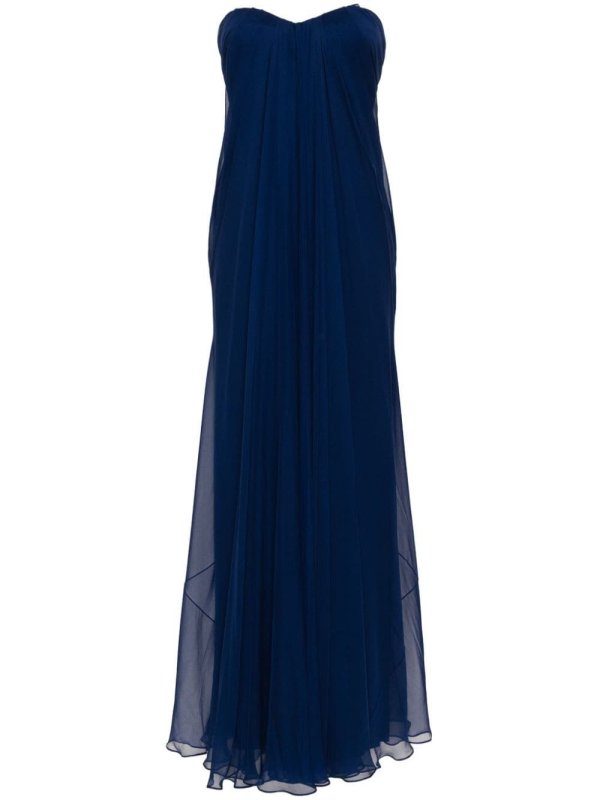 sweetheart-neck silk gown