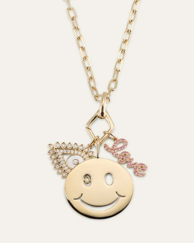 14K Love, Protection and Happiness Combo Necklace