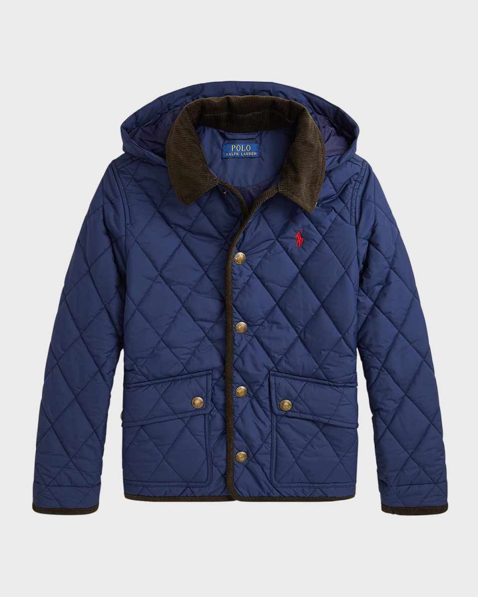Boy's Matte Quilted Collared Jacket, Size 2-7
