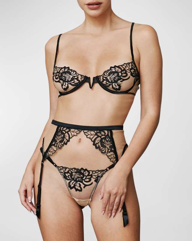 Cezanne Embroidered Mesh Demi Bra