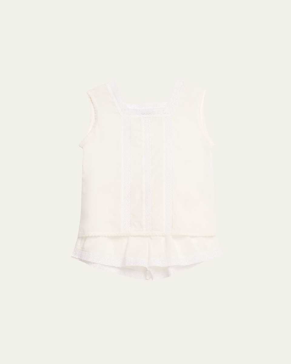 Lace-Trim Cotton Lawn Pajama Set