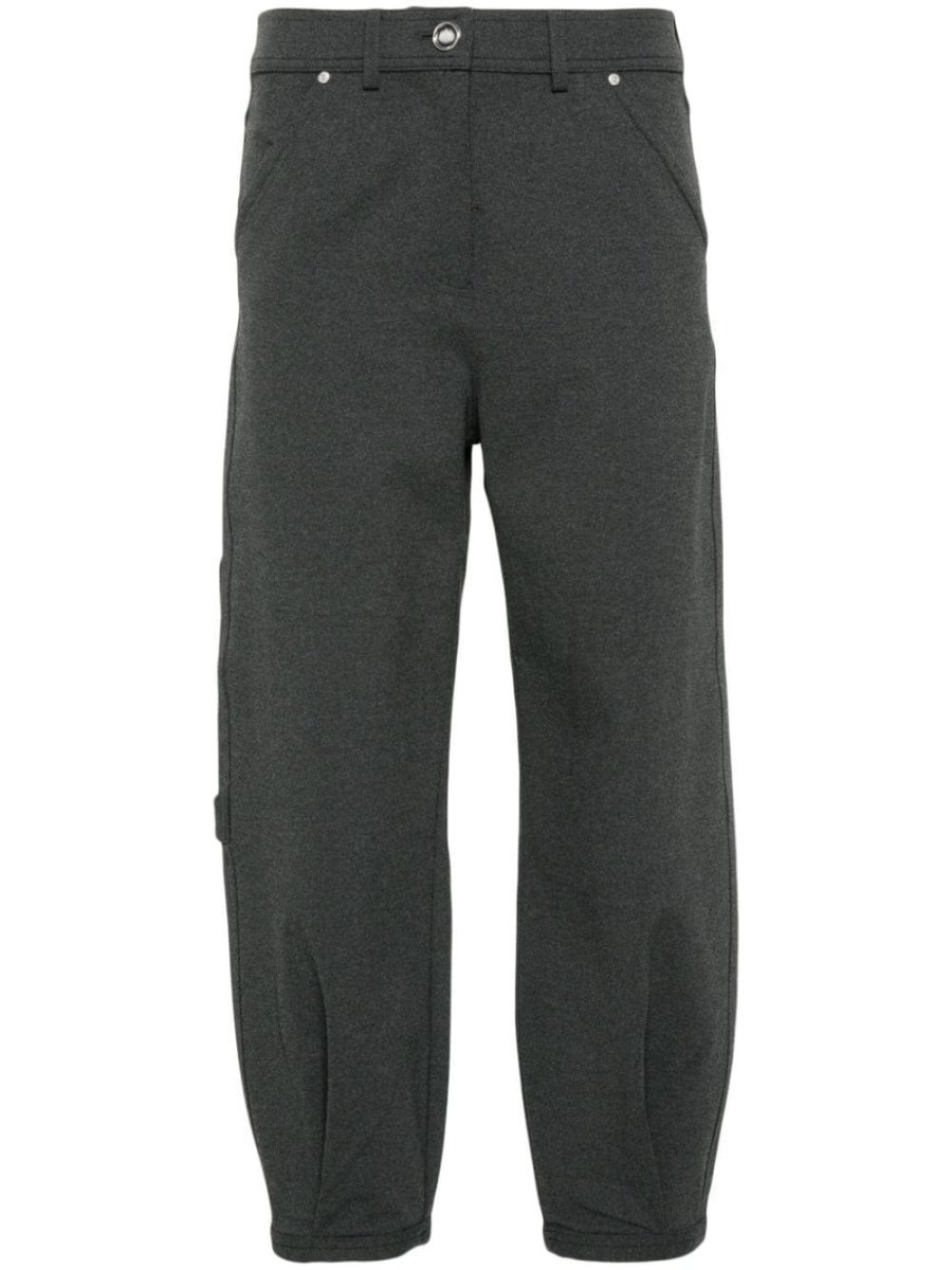 tapered cropped jersey trousers
