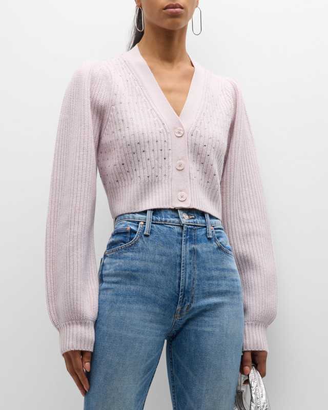 Auden Crystal Wool-Blend Crop Cardigan