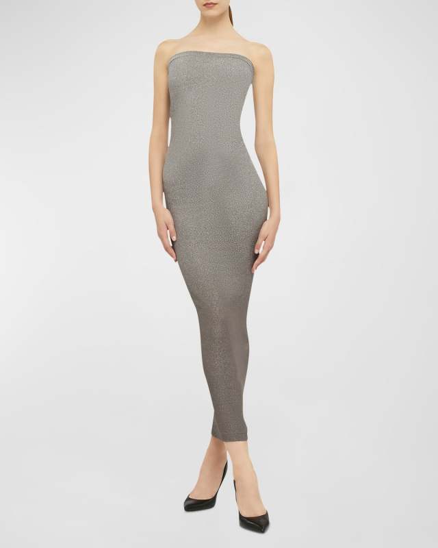 Fading Shine Strapless Bodycon Maxi Dress
