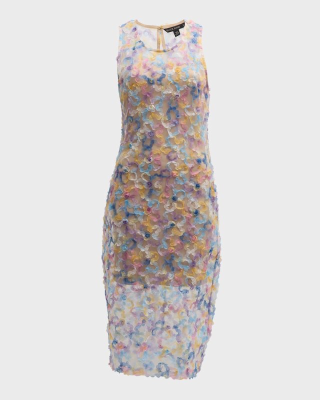 Maddie Tulle-Trim Midi Sheath Dress