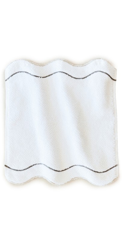 Kassatex Shopbop x Kassatex Scalloped Washcloth Set of 4 White/Black