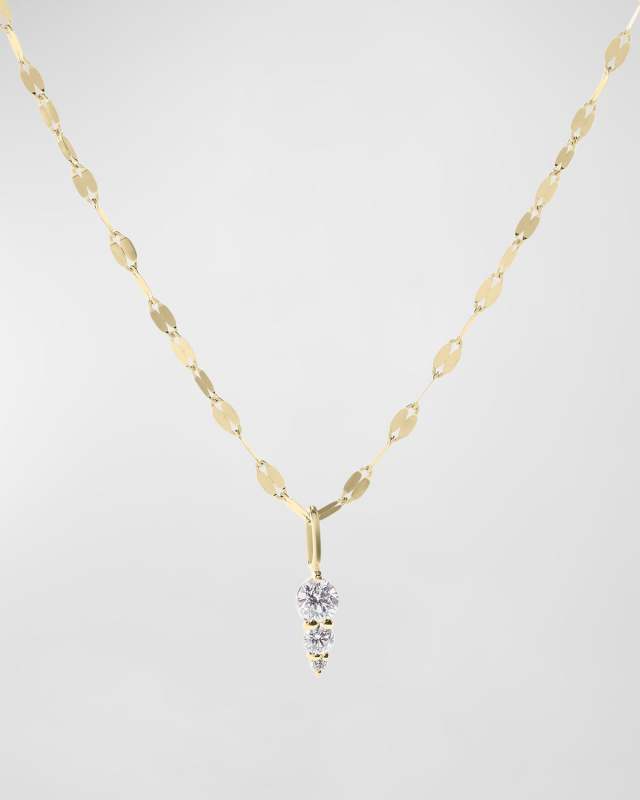 14K Gold Diamond Spike Pendant Necklace