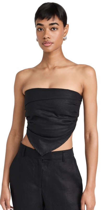 FAITHFULL THE BRAND Antibes Strapless Top Black