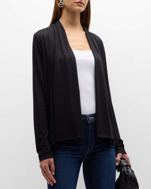 Soft Touch Draped Open-Front Cardigan