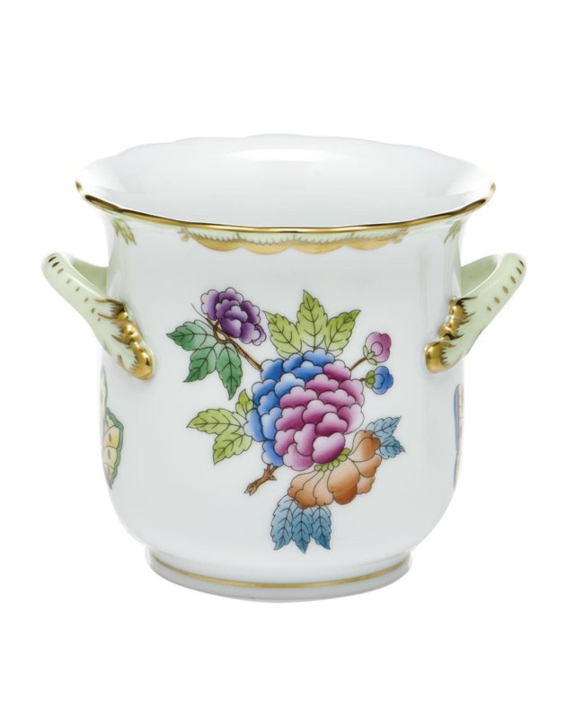 Queen Victoria Green Mini Cache Pot with Handles