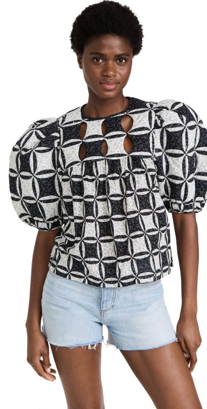 Sea Catalina Puff Sleeve Cut-Out Top Multi