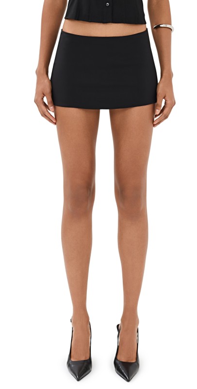 GUIZIO Micro Mini Stretch Skirt Black