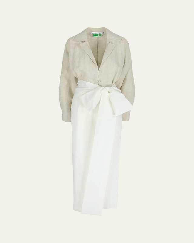 Claire Contrast Gown with Bow Detail