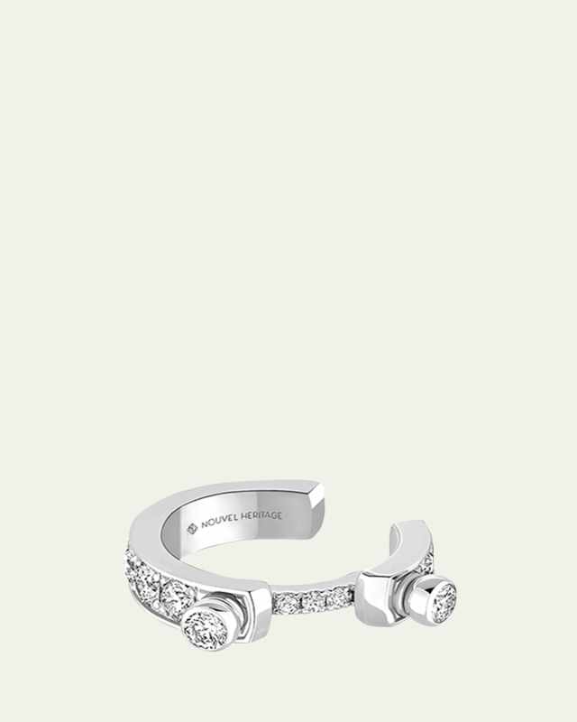 18K Eternity Tuxedo Ear Cuff, Single
