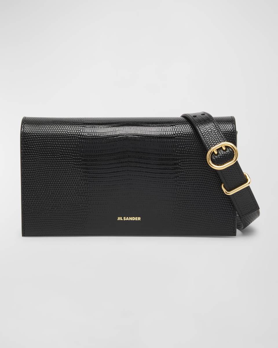 All Day Buckle Lizard-Print Shoulder Bag