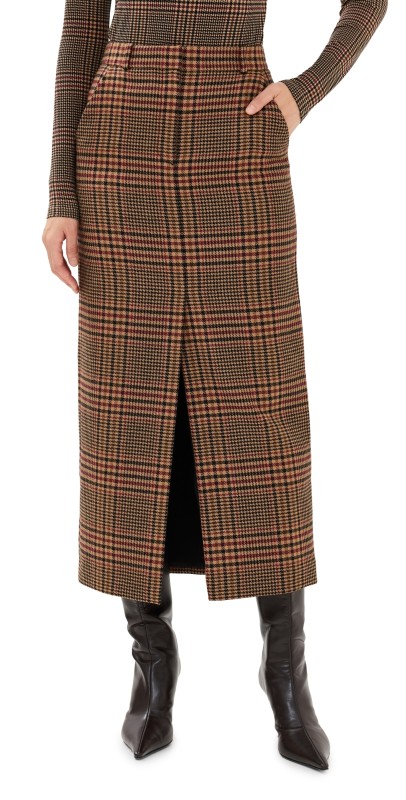 Veronica Beard Maxine Skirt Camel/Black