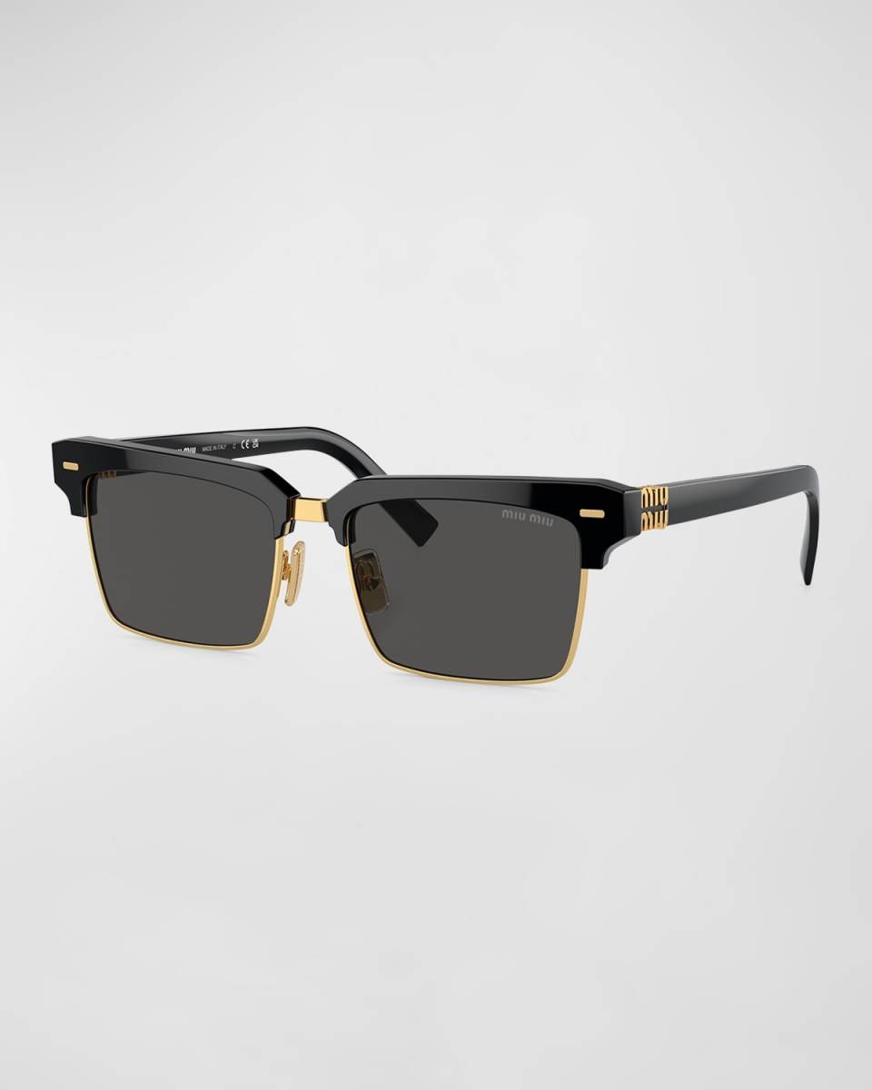 Logo Acetate Oval Sunglasses