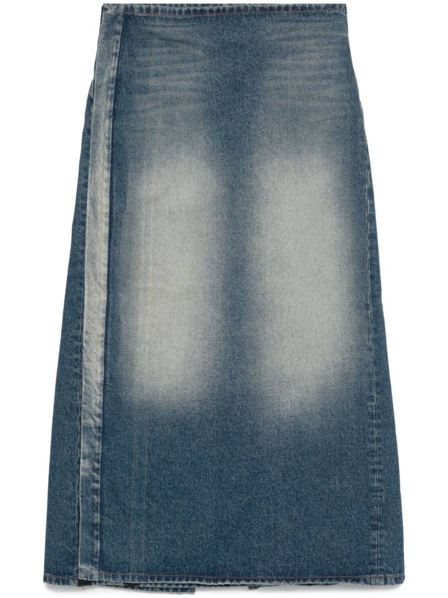 denim midi skirt