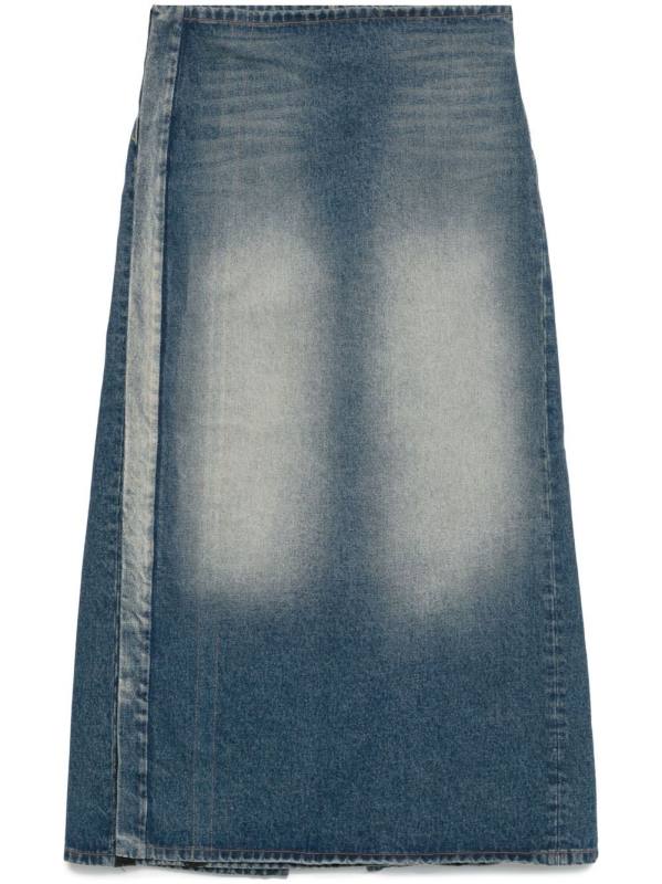 denim midi skirt