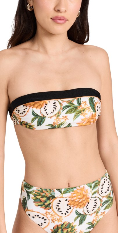 FARM Rio Biriba Busti Bikini Top Biriba Off-White