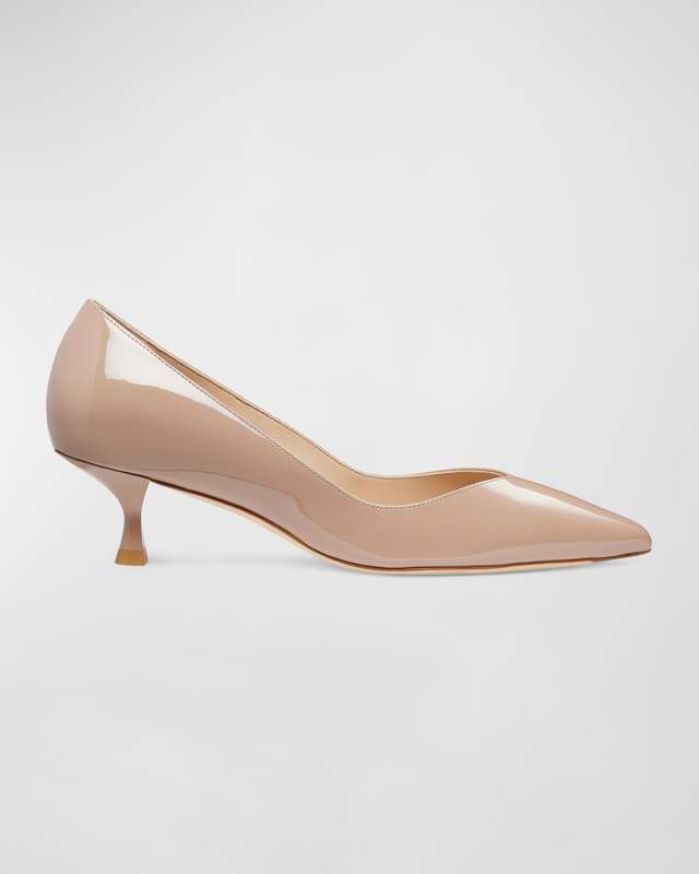Eva Patent Kitten-Heel Pumps