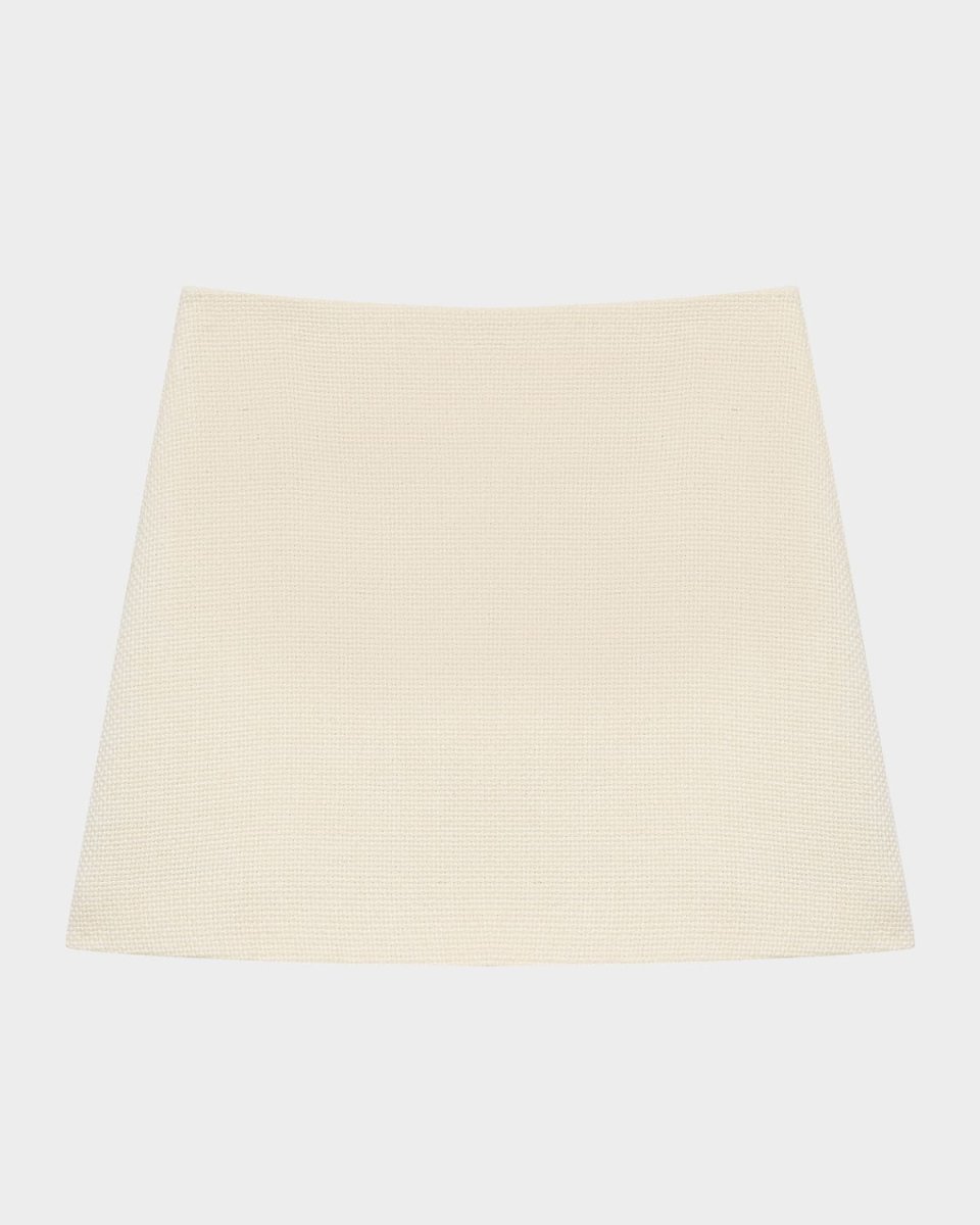 Plush Tweed High-Waist Mini Skirt