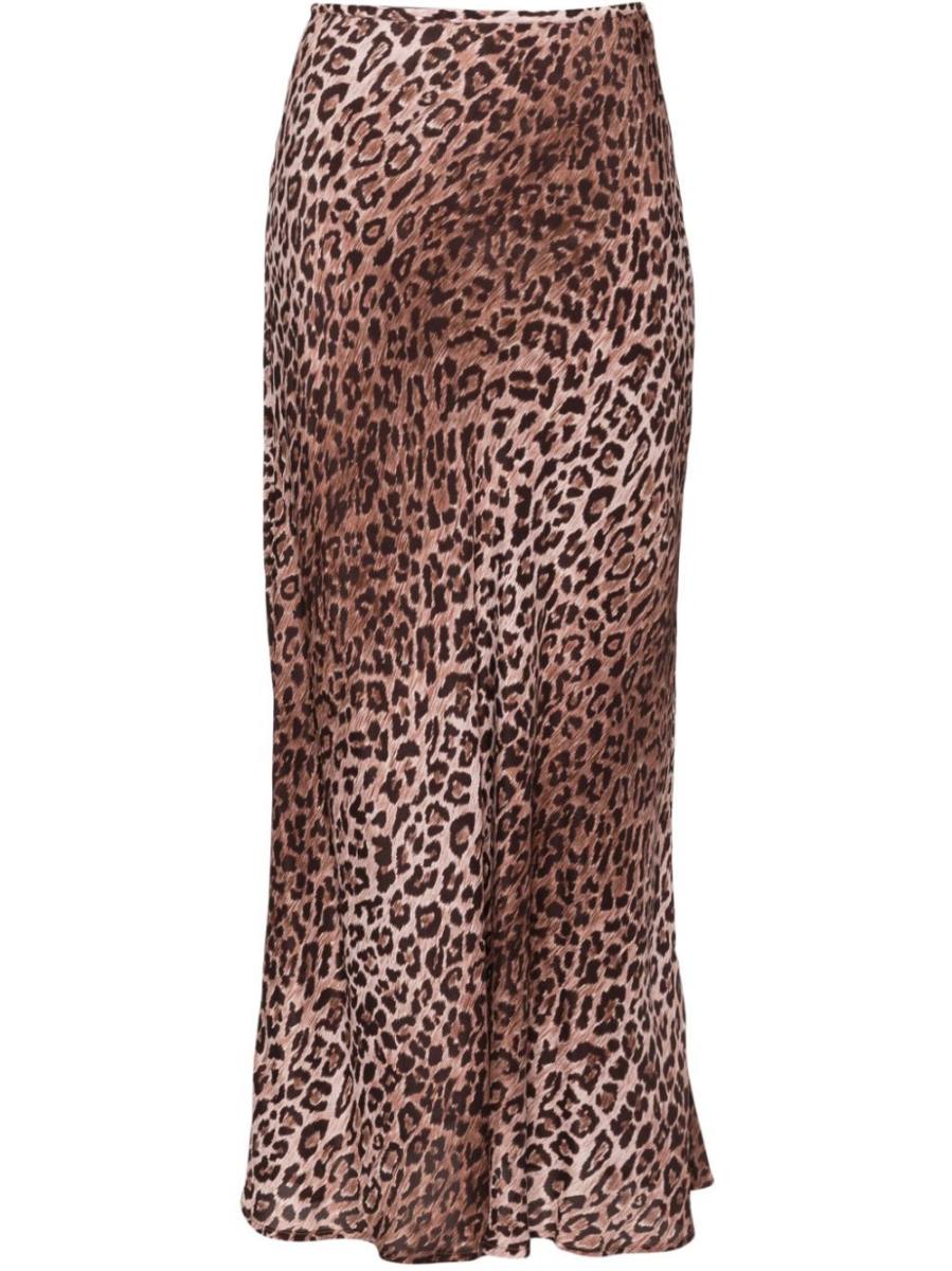 Kelly leopard-print silk midi skirt