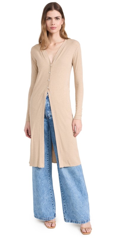 LNA Iskra Rib Cardigan Tunic Heatherand