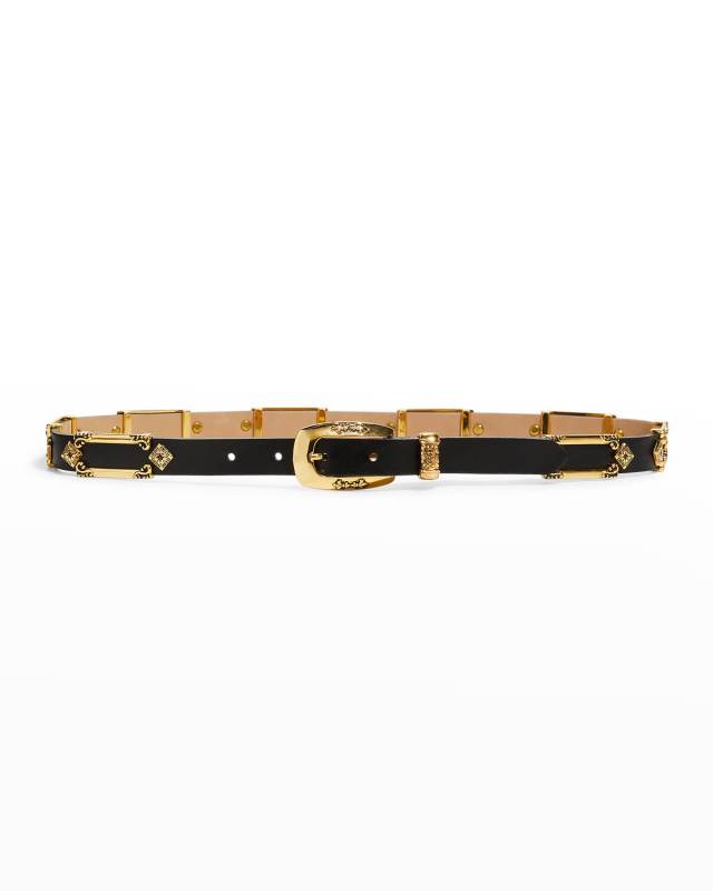 Antique Leather Skinny Belt